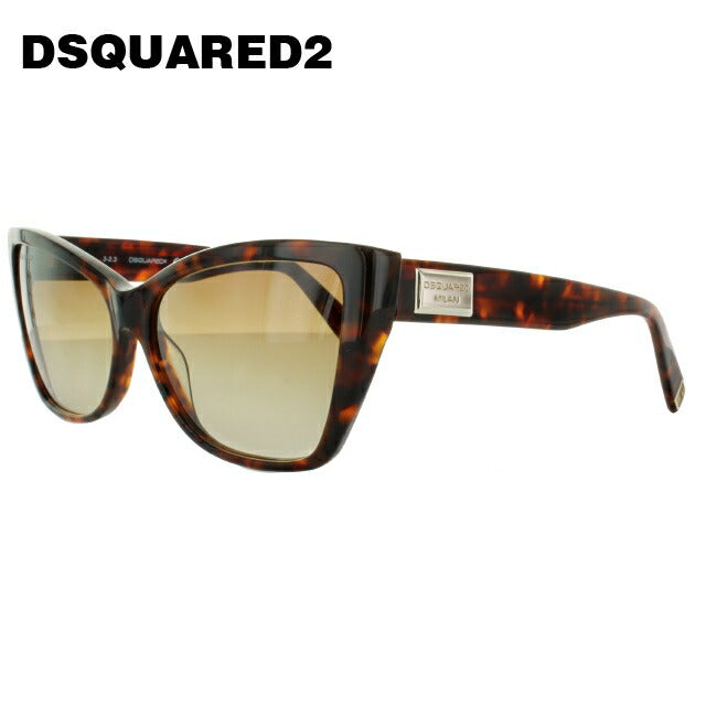 ディースクエアード サングラス DSQUARED2 DQ0129S 55F トータス/ブラウングラデーション べっこう レディース スクエア型 UVカット ラッピング無料