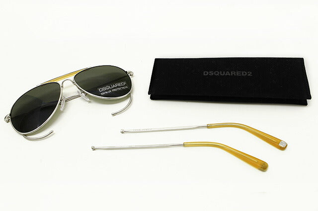 ディースクエアード サングラス DSQUARED2 DQ0144S 16N シルバー/グリーン ティアドロップ メンズ レディース スクエア型 UVカット ラッピング無料