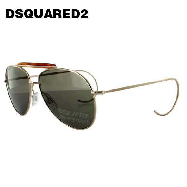 ディースクエアード サングラス DSQUARED2 DQ0144S 28J ゴールド/グレー ティアドロップ メンズ レディース スクエア型 UVカット ラッピング無料