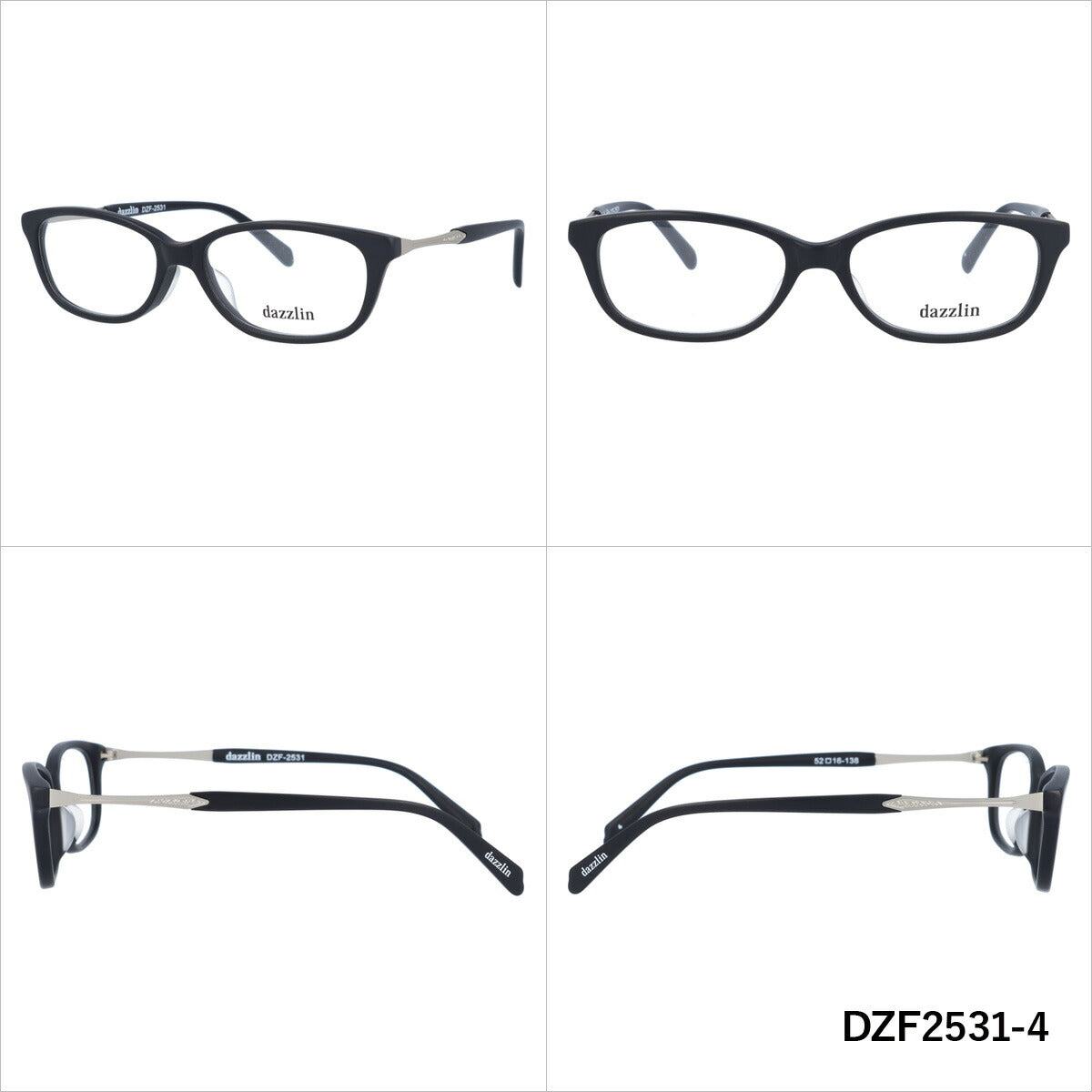 メガネ 眼鏡 度付き 度なし おしゃれ dazzlin ダズリン DZF 2531 全2色 52サイズ レディース 女性 UVカット 紫外線 ブランド サングラス 伊達 ダテ|老眼鏡・PCレンズ・カラーレンズ・遠近両用対応可能 ラッピング無料