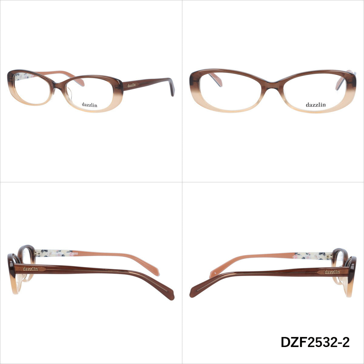 メガネ 眼鏡 度付き 度なし おしゃれ dazzlin ダズリン DZF 2532 全4色 53サイズ レディース 女性 UVカット 紫外線 ブランド サングラス 伊達 ダテ|老眼鏡・PCレンズ・カラーレンズ・遠近両用対応可能 ラッピング無料