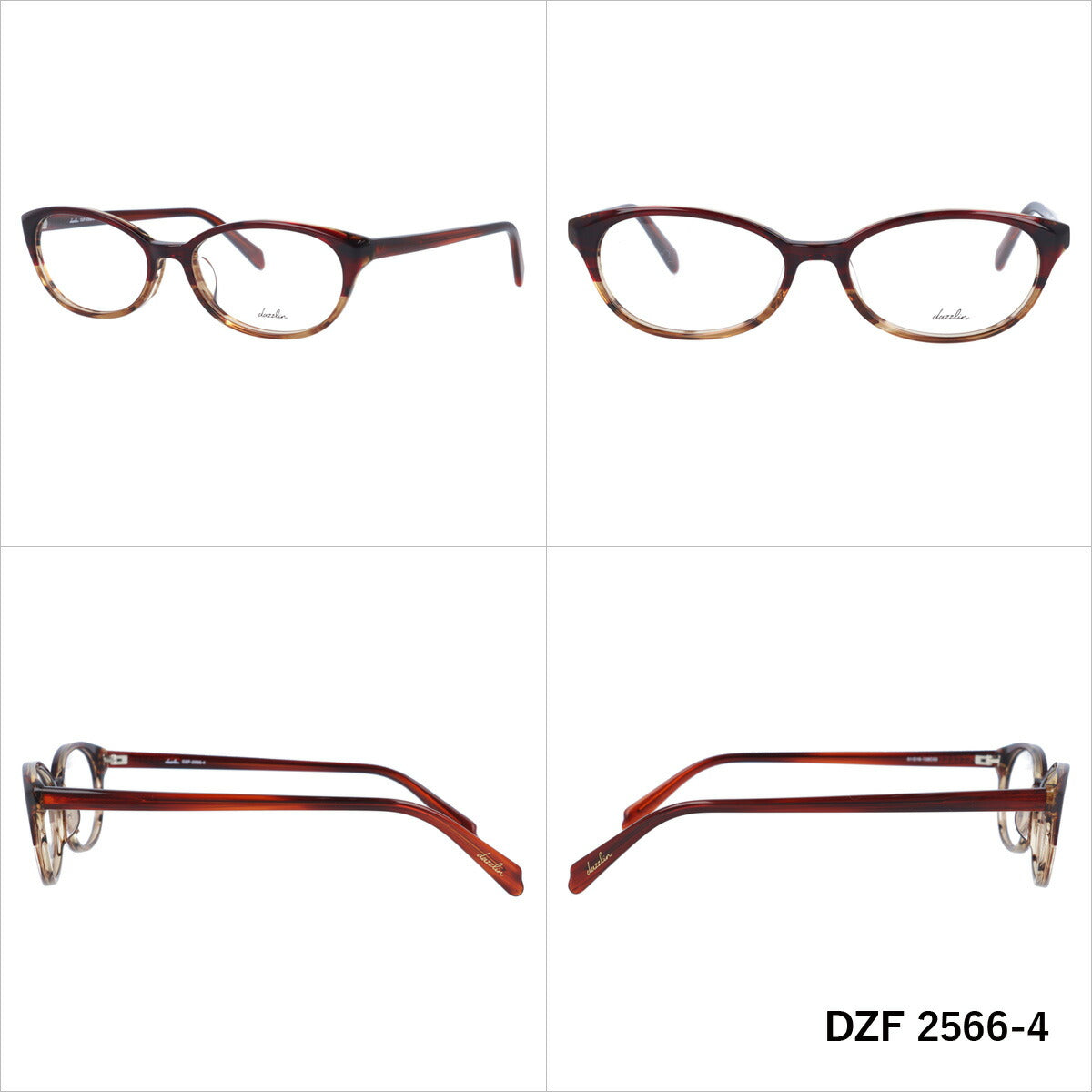 メガネ 眼鏡 度付き 度なし おしゃれ dazzlin ダズリン DZF 2566 全4色 51サイズ フォックス型 レディース 女性 UVカット 紫外線 ブランド サングラス 伊達 ダテ|老眼鏡・PCレンズ・カラーレンズ・遠近両用対応可能 ラッピング無料