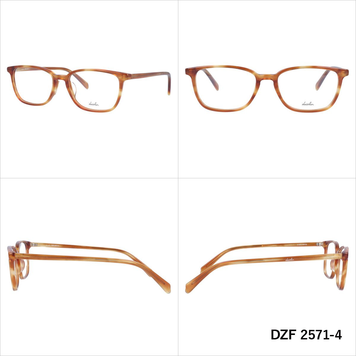 ダズリン メガネフレーム 伊達メガネ アジアンフィット dazzlin DZF 2571 全4カラー 51サイズ スクエア レディース 女性 UVカット 紫外線 ブランド サングラス 伊達 ダテ|老眼鏡・PCレンズ・カラーレンズ・遠近両用対応可能 ラッピング無料