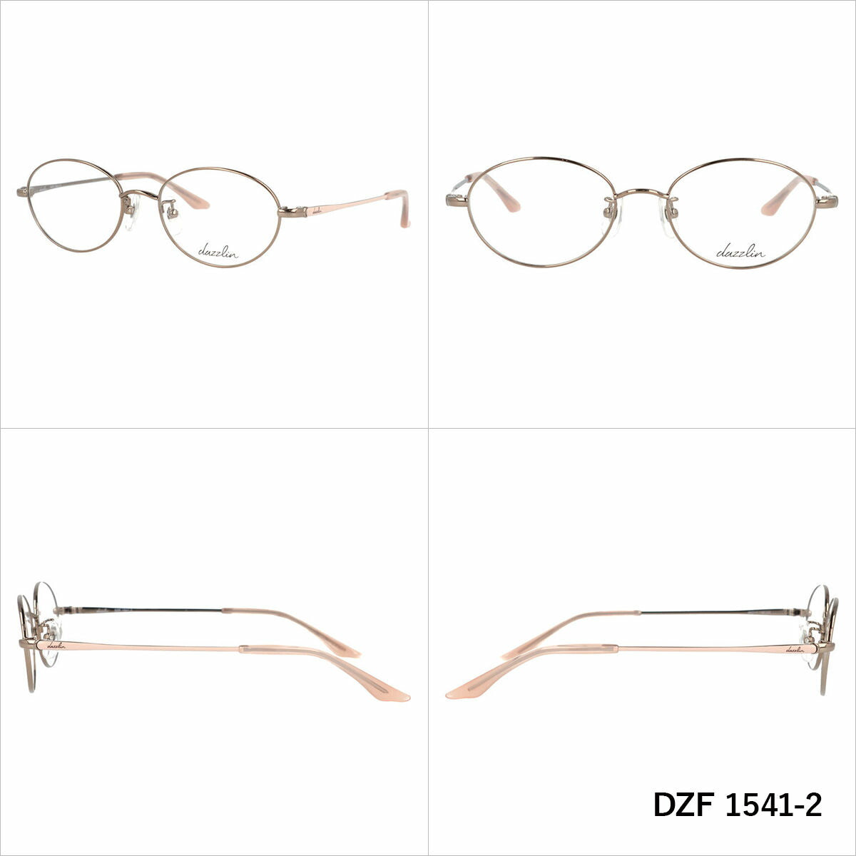 ダズリン メガネフレーム 伊達メガネ アジアンフィット dazzlin DZF 1541 49サイズ オーバル型 ユニセックス メンズ レディース