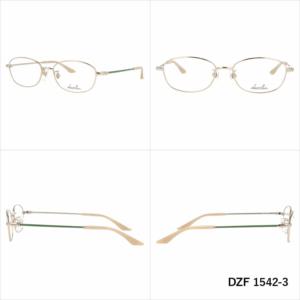 ダズリン メガネフレーム 伊達メガネ アジアンフィット dazzlin DZF 1542 51サイズ スクエア型 ユニセックス メンズ レディース