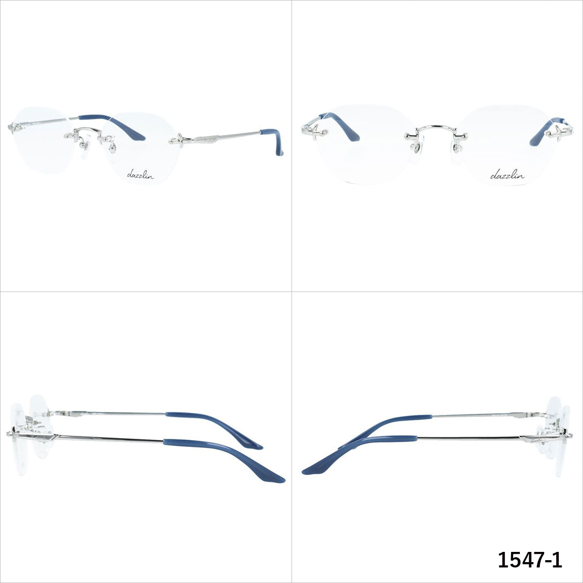 ダズリン メガネフレーム 伊達メガネ dazzlin DZF 1547 48サイズ ヘキサゴン型 ユニセックス メンズ レディース