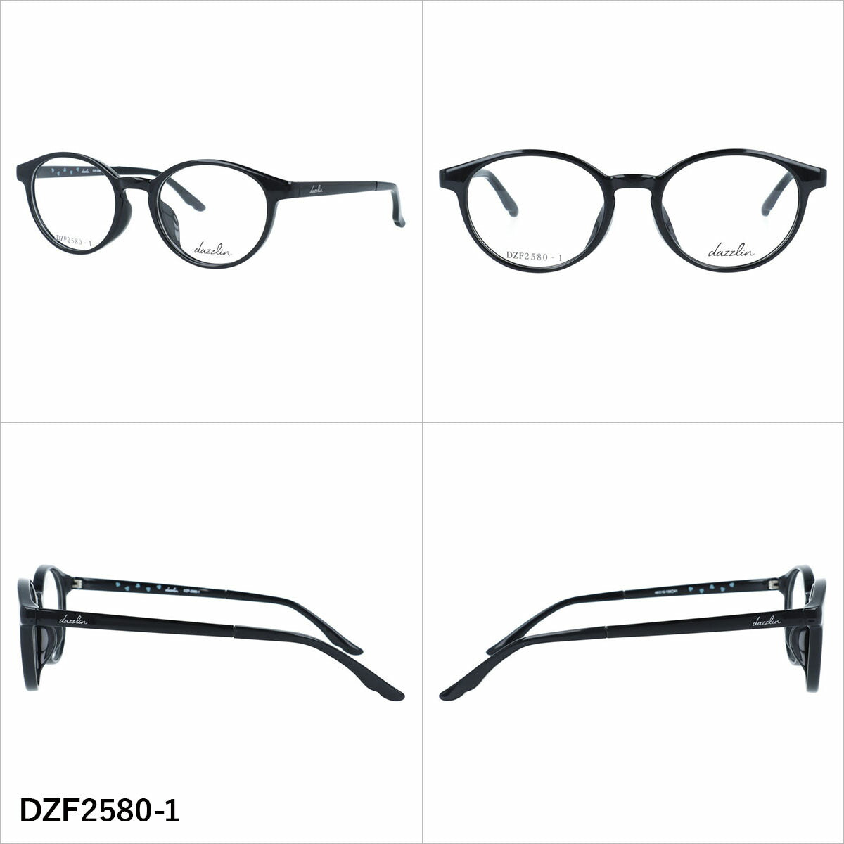 ダズリン メガネフレーム 伊達メガネ アジアンフィット dazzlin DZF2580 49サイズ 全4カラー オーバル型 ユニセックス メンズ レディース