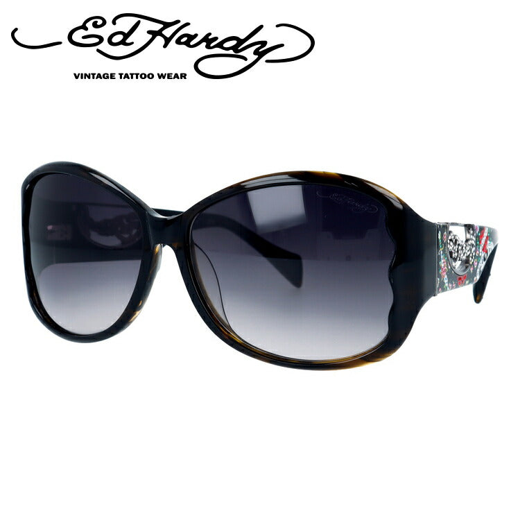 【訳あり】エドハーディー サングラス EdHardy EHA.ROSE DAGGER オリーブ/スモークグラデーション レディース UVカット ラッピング無料