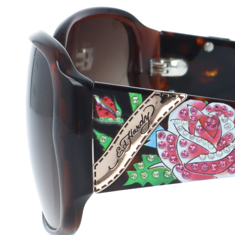 【国内正規品】エドハーディー サングラス アジアンフィット Ed Hardy ROSES LONG STEM 61サイズ スクエア型 ユニセックス メンズ レディース