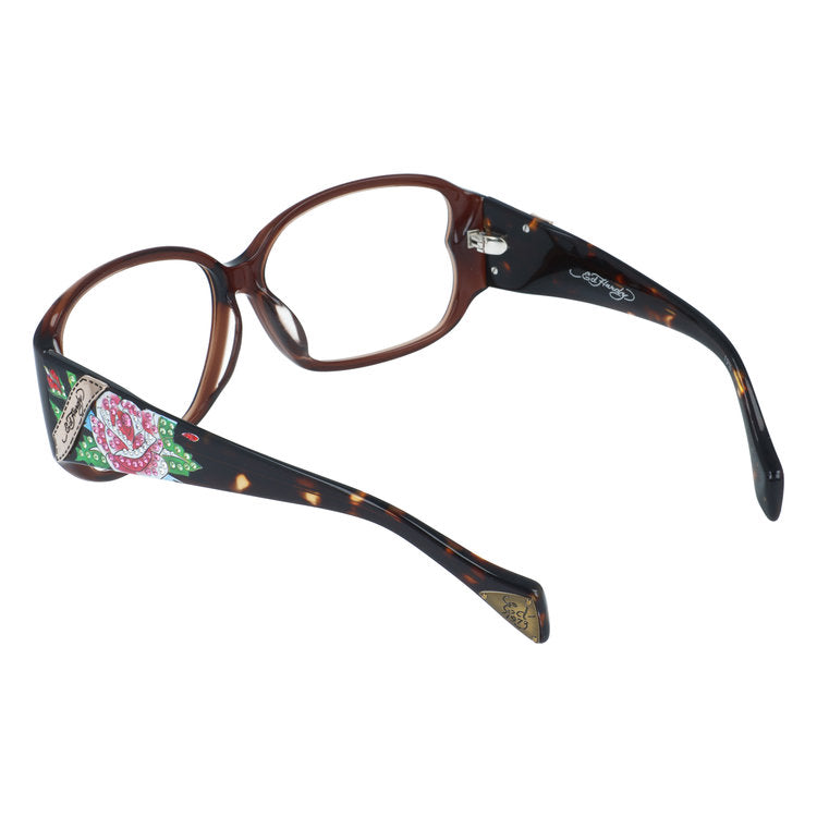 訳あり・フレームのみ エドハーディー サングラス (フレームのみ) アジアンフィット Ed Hardy ROSE BROWN HORN 60サイズ ウェリントン型 べっ甲柄 ユニセックス メンズ レディース