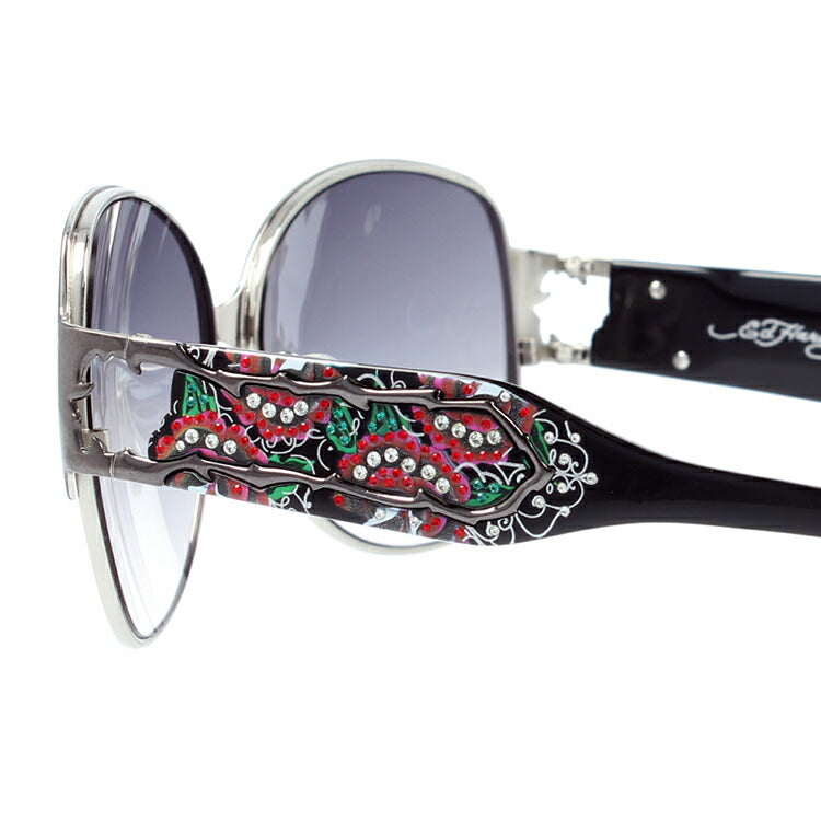 エドハーディー サングラス EdHardy TWO ROSE ガンシルバー/ライトグレーグラデーション レディース UVカット ラッピング無料