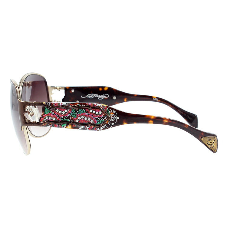 【訳あり】エドハーディー サングラス EdHardy TWO ROSE ブラウンゴールド/ブラウングラデーション レディース UVカット ラッピング無料