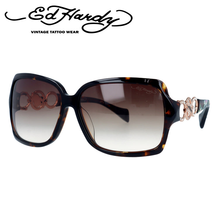 エドハーディー サングラス EdHardy ROSES LONG STEM ブラウンホーン/ブラウングラデーション レディース UVカット ラッピング無料