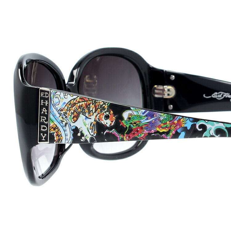 エドハーディー サングラス EdHardy コイ レアピン & ドラゴン KOI LEAPING&DRAGON BLACK ブラック レディース UVカット ラッピング無料