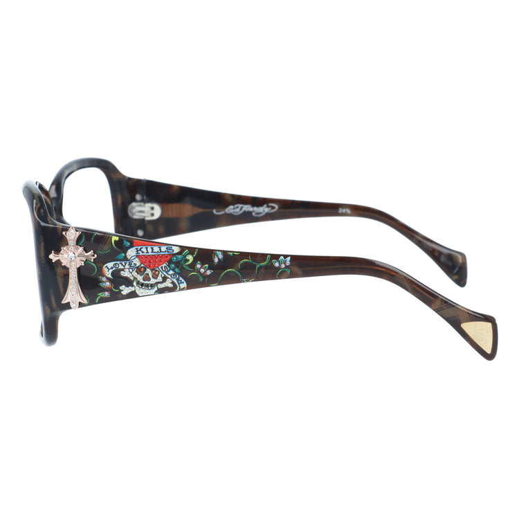 【訳あり・フレームのみ】 エドハーディー アジアンフィット Ed Hardy EHA.LOVE KILLS SLOWLY ラブキルズスローリー 58サイズ スクエア型 アウトレット品 ユニセックス メンズ レディース