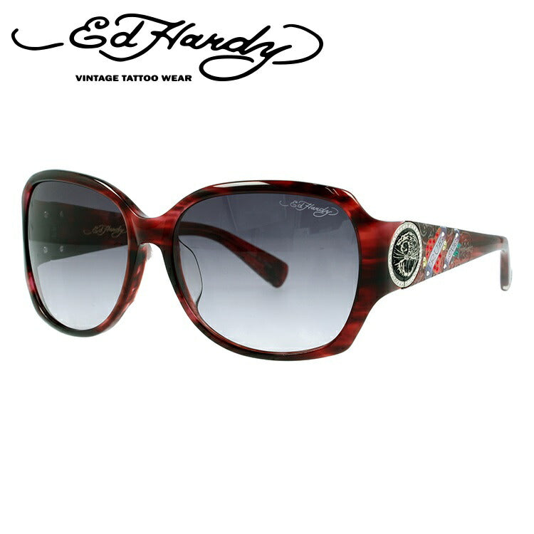 【訳あり】エドハーディー サングラス EdHardy トゥルーラブ TRUE LOVE 3 RED HORN レディース UVカット メガネ ブランド ギフト プレゼント メンズ 大きめサイズ ビッグシルエット