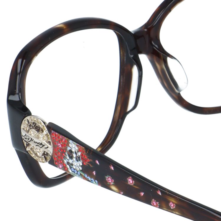 【訳あり・フレームのみ】エドハーディー フレームのみ アジアンフィット Ed Hardy BEAUTIFUL GHOST II TORTOISE 57サイズ バタフライ型 アウトレット品 ユニセックス メンズ レディース