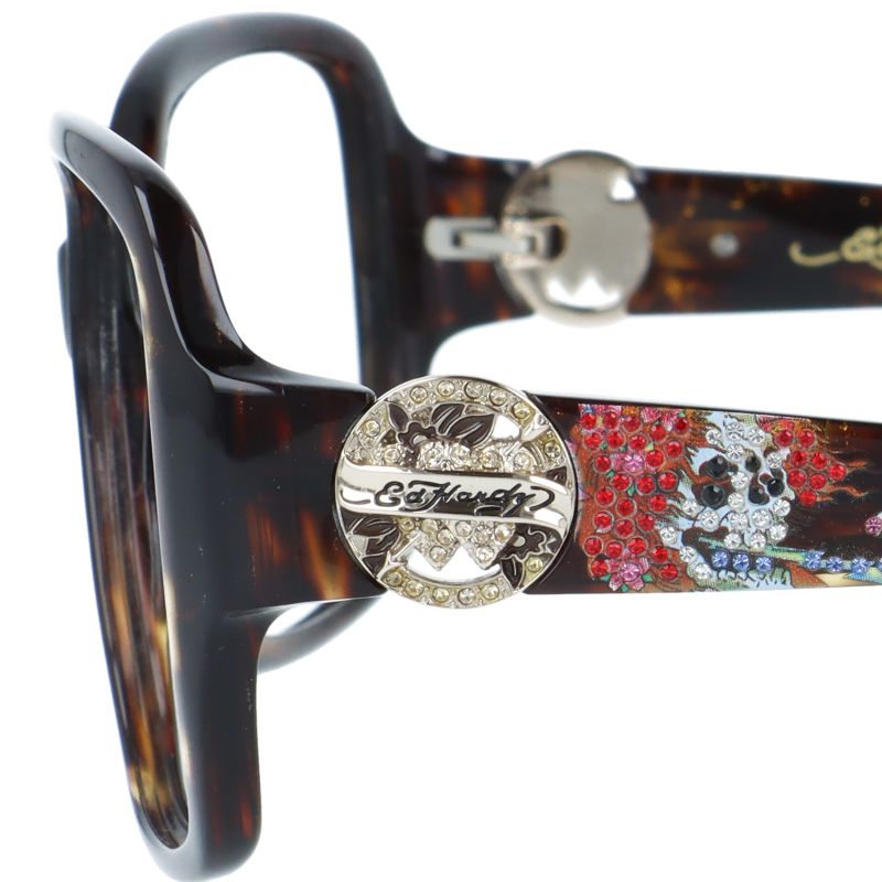 【訳あり・フレームのみ】エドハーディー フレームのみ アジアンフィット Ed Hardy BEAUTIFUL GHOST II TORTOISE 57サイズ バタフライ型 アウトレット品 ユニセックス メンズ レディース