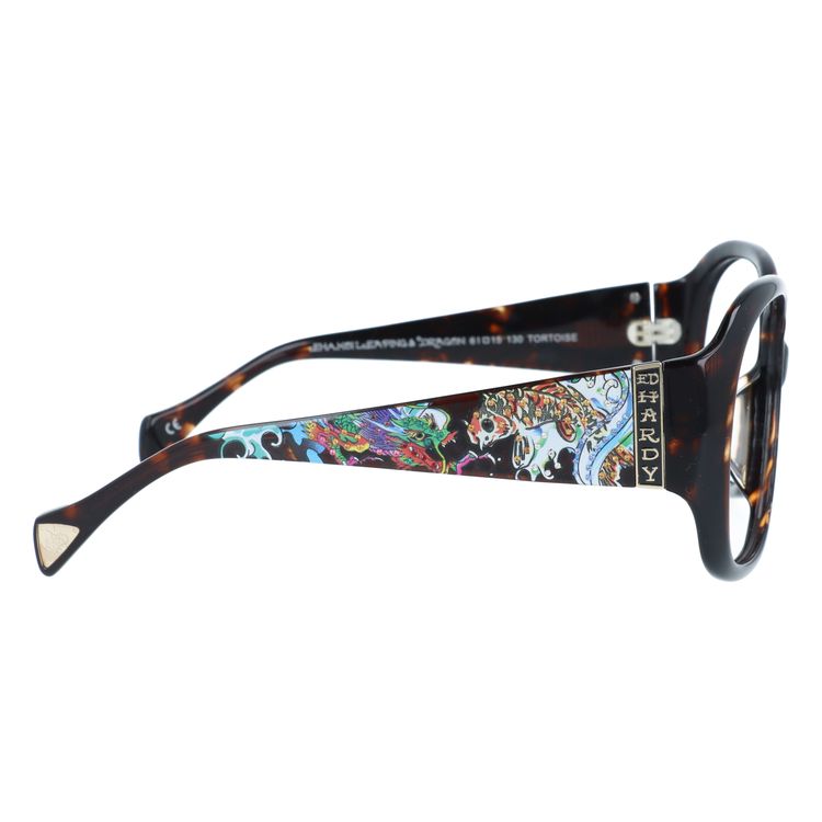 【訳あり・フレームのみ】エドハーディー フレームのみ アジアンフィット Ed Hardy KOI LEAPING&DRAGON TORTOISE 61サイズ バタフライ型 アウトレット品 ユニセックス メンズ レディース