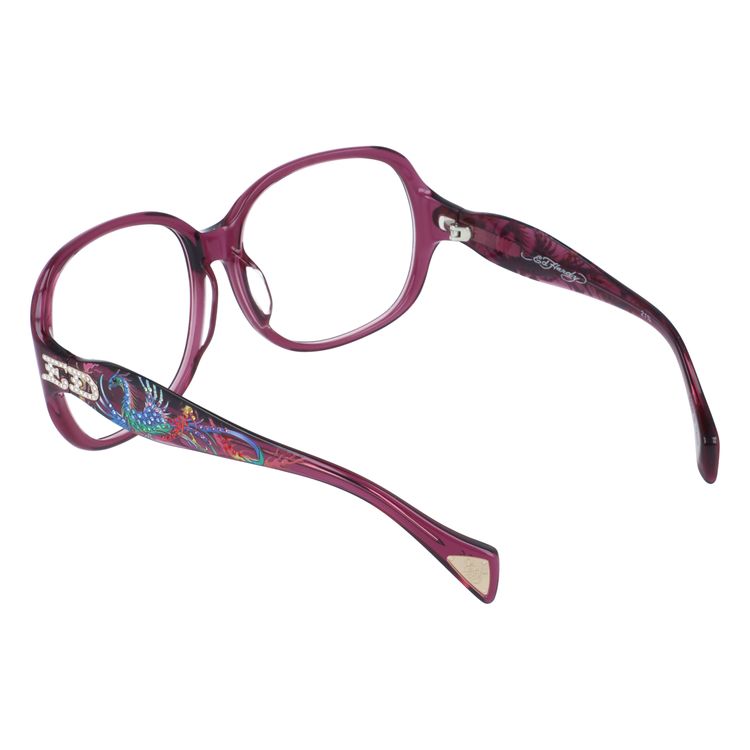 【訳あり・フレームのみ】エドハーディー フレームのみ アジアンフィット Ed Hardy PHOENIX BURGUNDY 60サイズ バタフライ型 アウトレット品 ユニセックス メンズ レディース