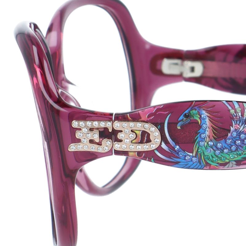 【訳あり・フレームのみ】エドハーディー フレームのみ アジアンフィット Ed Hardy PHOENIX BURGUNDY 60サイズ バタフライ型 アウトレット品 ユニセックス メンズ レディース