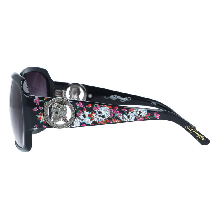 【訳あり】エドハーディー サングラス アジアンフィット Ed Hardy SKULL CHERRY(BLACK) 62サイズ バタフライ型 アウトレット品 ユニセックス メンズ レディース