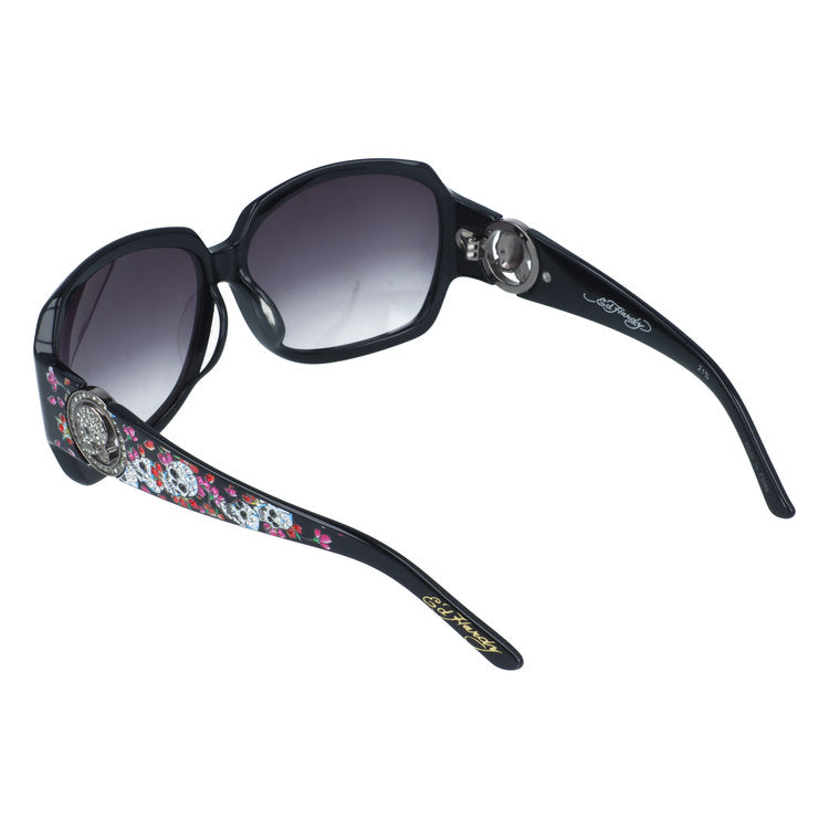 【訳あり】エドハーディー サングラス アジアンフィット Ed Hardy SKULL CHERRY(BLACK) 62サイズ バタフライ型 アウトレット品 ユニセックス メンズ レディース