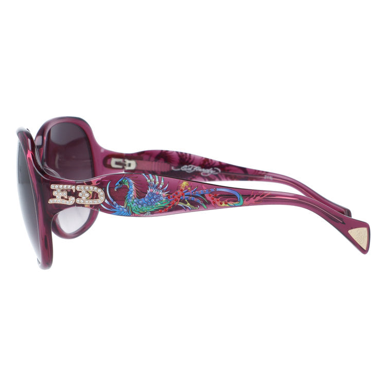 【訳あり】エドハーディー サングラス アジアンフィット Ed Hardy PHOENIX(BURGUNDY) 60サイズ バタフライ型 アウトレット品 ユニセックス メンズ レディース