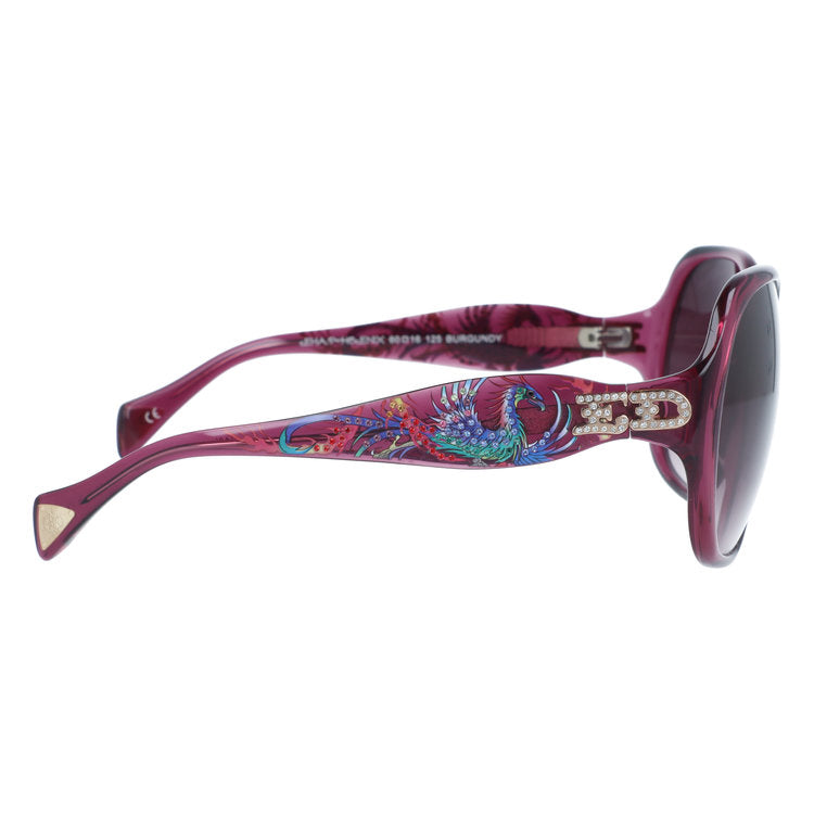 【訳あり】エドハーディー サングラス アジアンフィット Ed Hardy PHOENIX(BURGUNDY) 60サイズ バタフライ型 アウトレット品 ユニセックス メンズ レディース