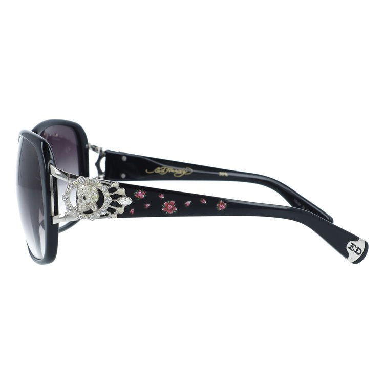 【訳あり】エドハーディー サングラス 偏光サングラス アジアンフィット Ed Hardy SKULL 2(BLACK) 62サイズ スクエア型 アウトレット品 ユニセックス メンズ レディース