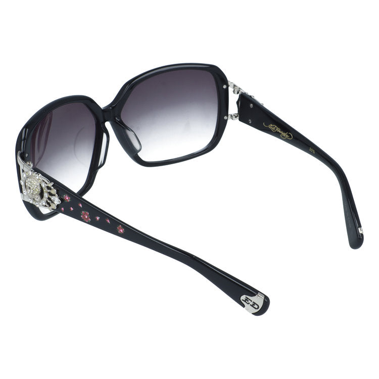 【訳あり】エドハーディー サングラス 偏光サングラス アジアンフィット Ed Hardy SKULL 2(BLACK) 62サイズ スクエア型 アウトレット品 ユニセックス メンズ レディース