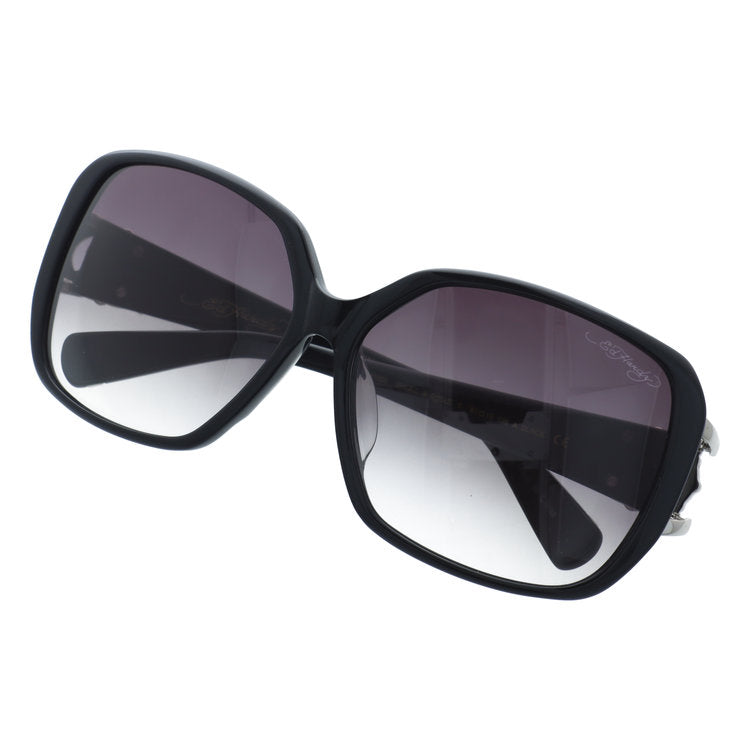 【訳あり】エドハーディー サングラス 偏光サングラス アジアンフィット Ed Hardy SKULL 2(BLACK) 62サイズ スクエア型 アウトレット品 ユニセックス メンズ レディース