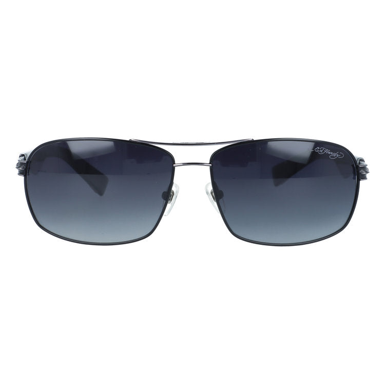 【訳あり】エドハーディー サングラス アジアンフィット Ed Hardy SKULL & ROSE 2(BLACK) 61サイズ バタフライ型 アウトレット品 ユニセックス メンズ レディース