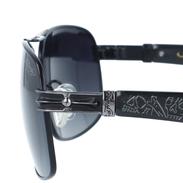 【訳あり】エドハーディー サングラス アジアンフィット Ed Hardy SKULL & ROSE 2(BLACK) 61サイズ バタフライ型 アウトレット品 ユニセックス メンズ レディース
