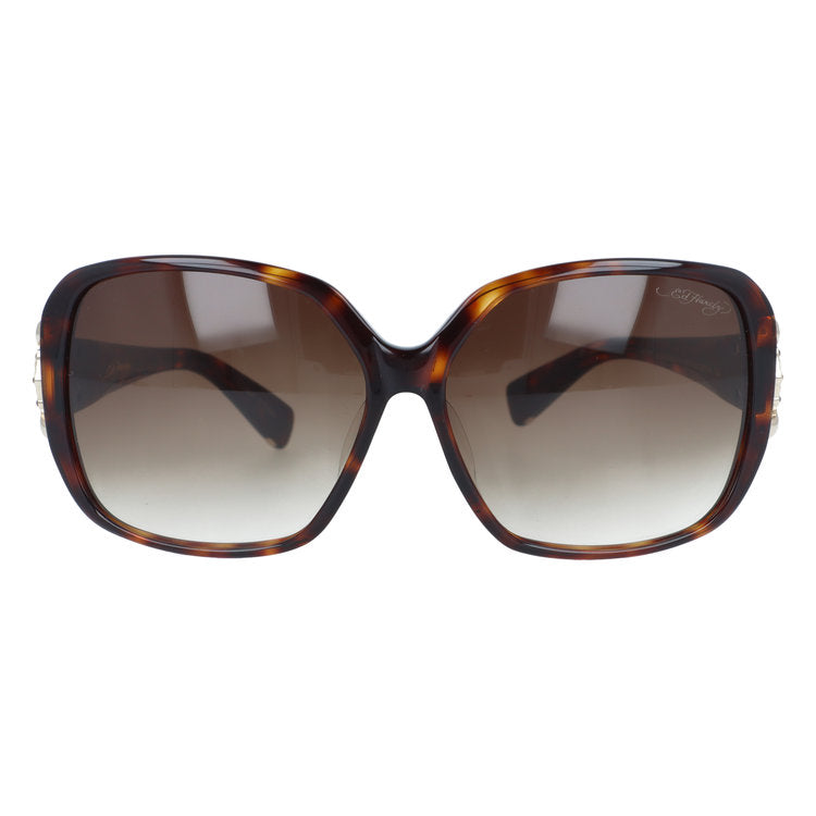 【訳あり】エドハーディー サングラス アジアンフィット Ed Hardy SKULL & ROSE 2(TORTOISE) 61サイズ バタフライ型 アウトレット品 ユニセックス メンズ レディース