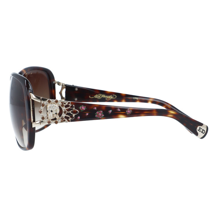 【訳あり】エドハーディー サングラス アジアンフィット Ed Hardy SKULL & ROSE 2(TORTOISE) 61サイズ バタフライ型 アウトレット品 ユニセックス メンズ レディース