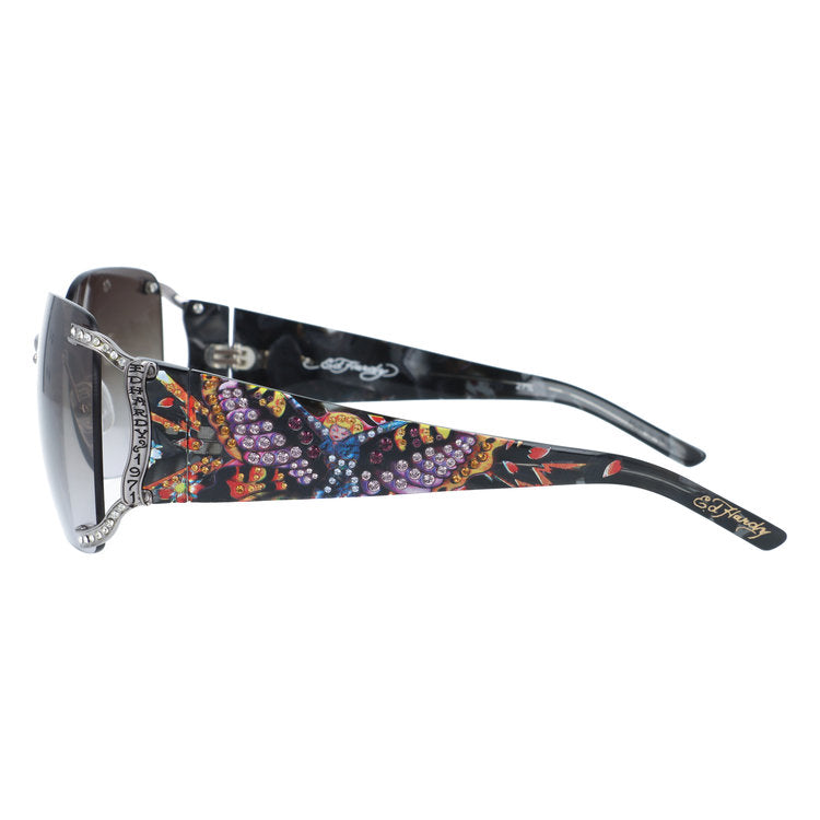 【訳あり】エドハーディー サングラス アジアンフィット Ed Hardy BUTTERFLY GIRL GUN 62サイズ バタフライ型 アウトレット品 ユニセックス メンズ レディース