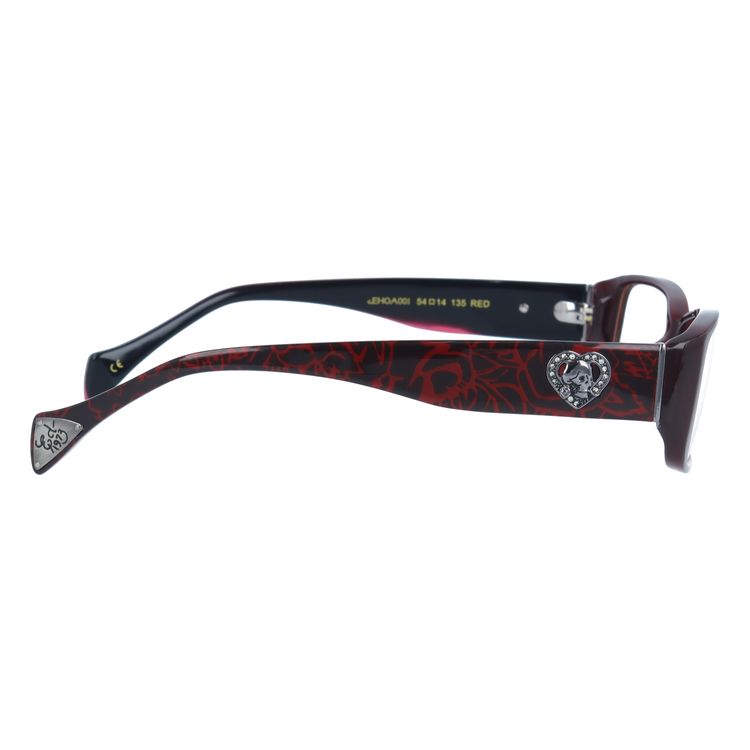 エドハーディー EdHardy メガネ フレーム 眼鏡 度付き 度なし 伊達 EHOA001 4 RED レッド スクエア型 メンズ レディース UVカット 紫外線 ラッピング無料
