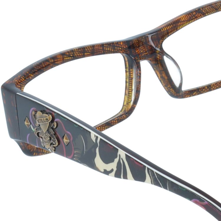 【選べる15色 ライトカラーレンズ】【訳あり】エドハーディー サングラス オリジナルライトカラーレンズ EdHardy EHOA002 3 BROWN HORN ブラウンホーン スクエア型 メンズ レディース UVカット 紫外線 ラッピング無料