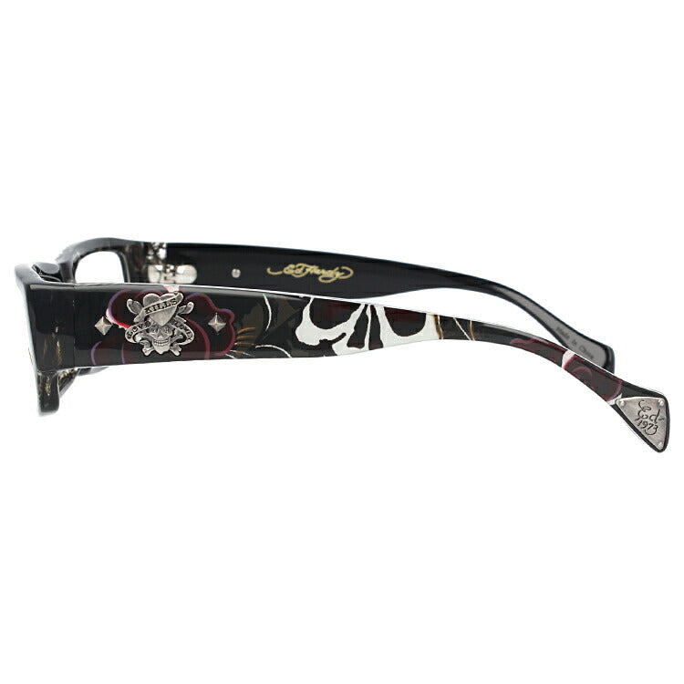 【訳あり】エドハーディー EdHardy メガネ フレーム 眼鏡 度付き 度なし 伊達 EHOA002 4 GREY HORN グレイホーン スクエア型 メンズ レディース UVカット 紫外線 ラッピング無料