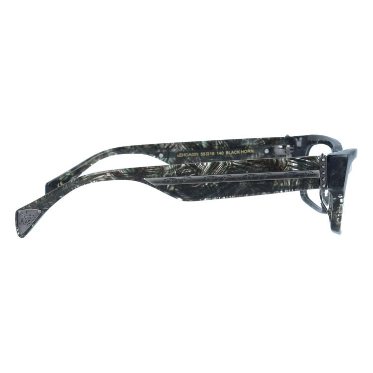 【訳あり】エドハーディー EdHardy メガネ フレーム 眼鏡 度付き 度なし 伊達 EHOA004 3 BLACK HORN ブラックホーン スクエア型 メンズ レディース UVカット 紫外線 ラッピング無料