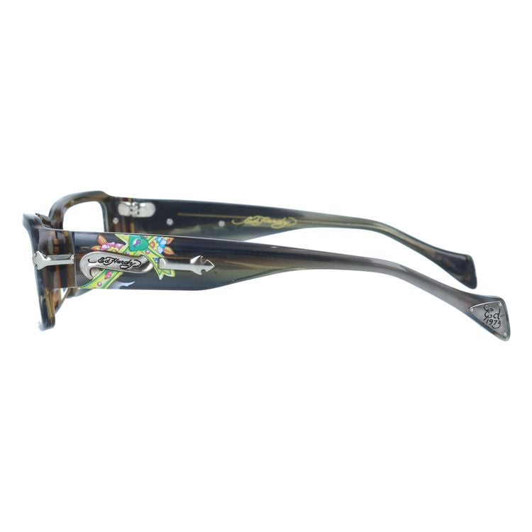 エドハーディー EdHardy メガネ フレーム 眼鏡 度付き 度なし 伊達 EHOA005 2 GREY HORN グレイホーン スクエア型 メンズ レディース UVカット 紫外線 ラッピング無料