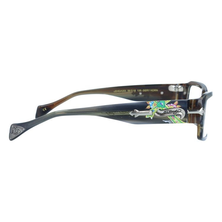 エドハーディー EdHardy メガネ フレーム 眼鏡 度付き 度なし 伊達 EHOA005 2 GREY HORN グレイホーン スクエア型 メンズ レディース UVカット 紫外線 ラッピング無料
