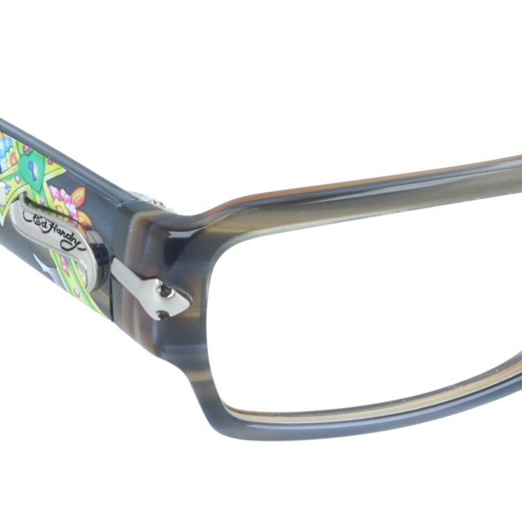 エドハーディー EdHardy メガネ フレーム 眼鏡 度付き 度なし 伊達 EHOA005 2 GREY HORN グレイホーン スクエア型 メンズ レディース UVカット 紫外線 ラッピング無料