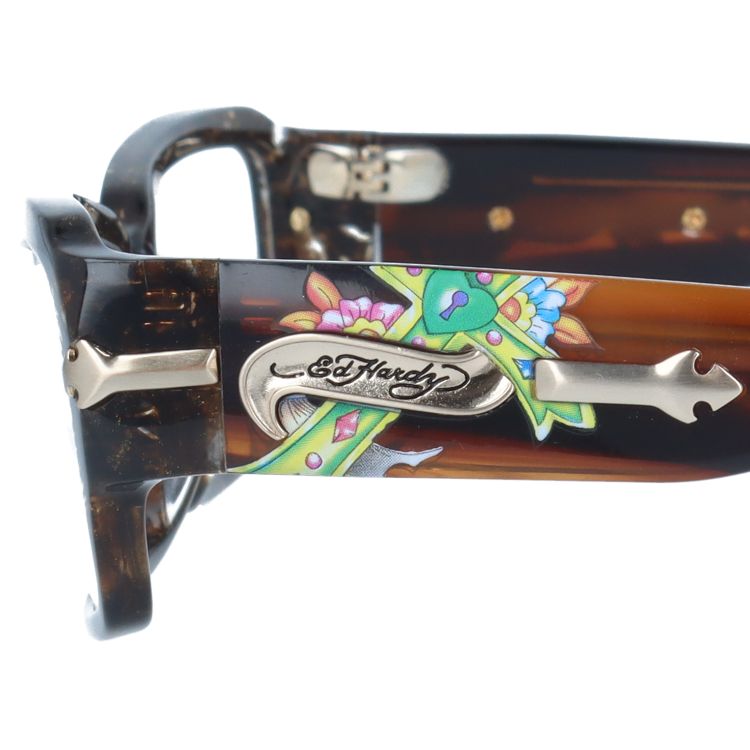 エドハーディー EdHardy メガネ フレーム 眼鏡 度付き 度なし 伊達 EHOA005 3 HAZEL ハゼル スクエア型 メンズ レディース UVカット 紫外線 ラッピング無料