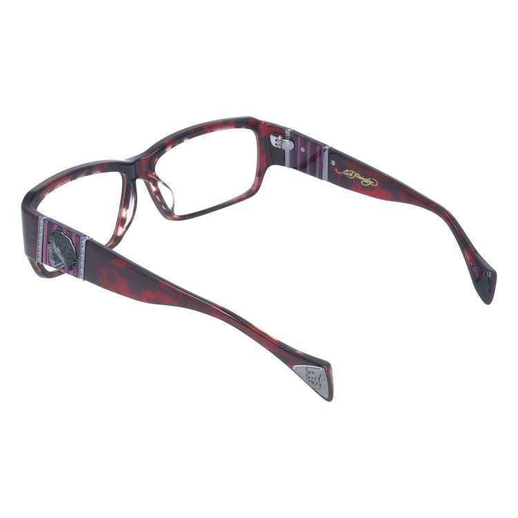【訳あり】エドハーディー EdHardy メガネ フレーム 眼鏡 度付き 度なし 伊達 EHOA007 4 RED HORN レッドホーン スクエア型 メンズ レディース UVカット 紫外線 ラッピング無料