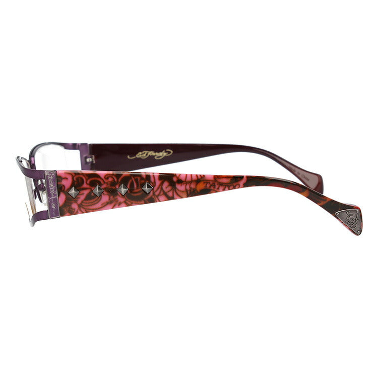 【訳あり】エドハーディー EdHardy メガネ フレーム 眼鏡 度付き 度なし 伊達 EHOA009 4 PURPLE パープル スクエア型 メンズ レディース UVカット 紫外線 ラッピング無料