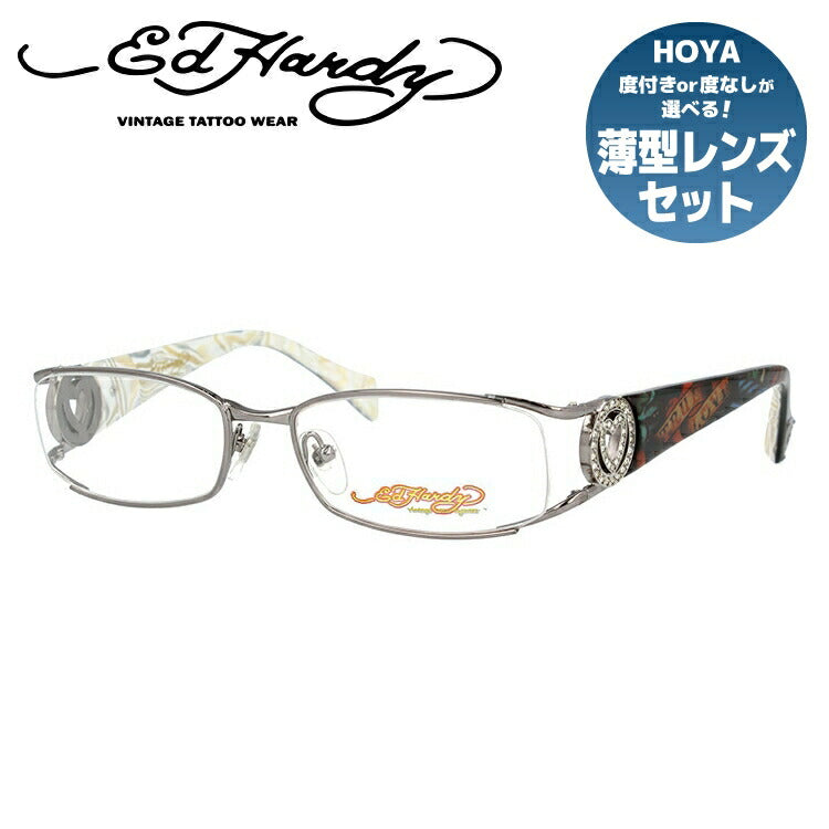 エドハーディー EdHardy メガネ フレーム 眼鏡 度付き 度なし 伊達 EHOA011 4 GUNMETAL ガンメタル スクエア型 メンズ レディース UVカット 紫外線 ラッピング無料