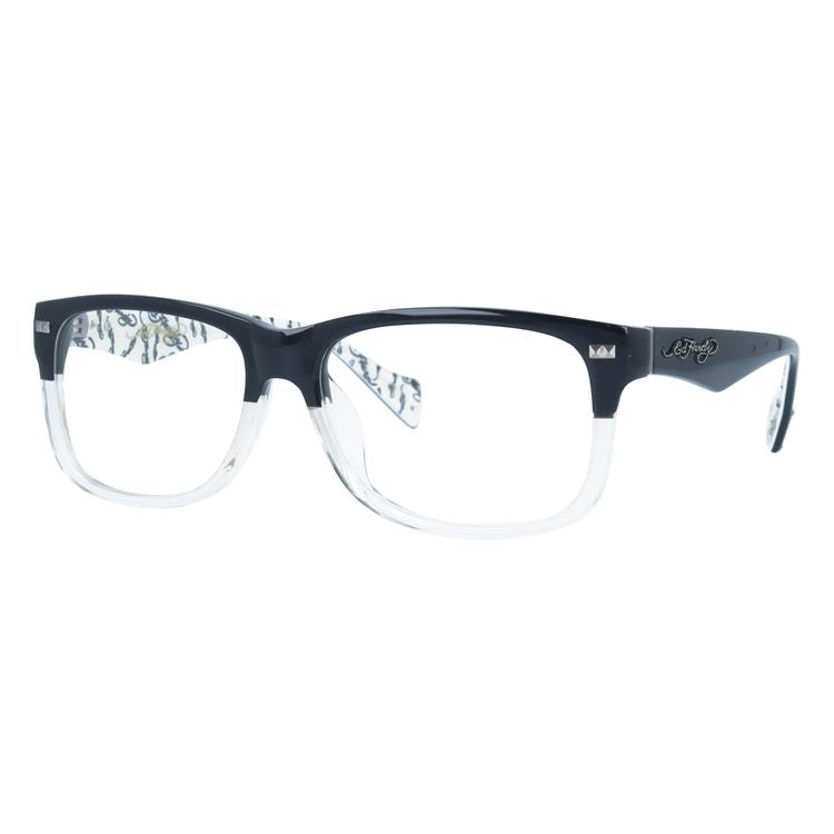 エドハーディー EdHardy メガネ フレーム 眼鏡 度付き 度なし 伊達 EHOA013 3 BLACK CR ブラッククリスタル ウェリントン型 メンズ レディース UVカット 紫外線 ラッピング無料