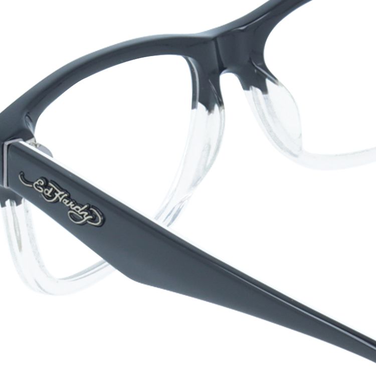 エドハーディー EdHardy メガネ フレーム 眼鏡 度付き 度なし 伊達 EHOA013 3 BLACK CR ブラッククリスタル ウェリントン型 メンズ レディース UVカット 紫外線 ラッピング無料